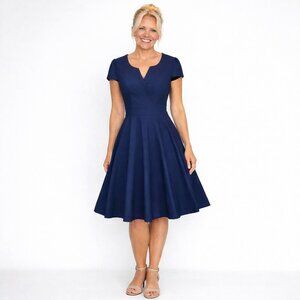 Retro Navy Swing Dress